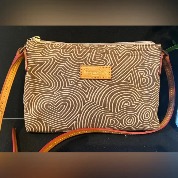 Dooney and Bourke Small Brown Graffiti Crossbody Bag, Vintage - Picture 5 of 15